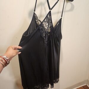 Black Lace Slip Dress Babydoll Lengerie Size 2X